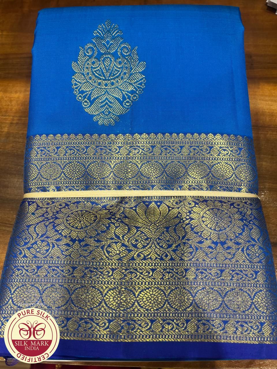 Kanjivaram Saree – Blue & Royal Blue Dual Tone