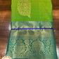 Dual- Tone Lime Green & Teal Blue Kanjivaram Pure Silk Saree