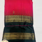 Pure Handloom Soft Silk Dual Shade Silk Saree – Rani Pink & Bottle Green with Antique Gold Zari