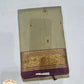 Pure Handloom Kanjivaram Silk Saree in Muted Sage Green with Onion Plum Zari Border