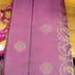 Pure Handloom Soft Silk Saree in Rich Purple with a subtle Magenta undertone with Antique Gold Zari
