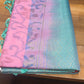 Pure Silk Handloom Pochampalli Ikkat Border Saree – Turquoise Blue & Pink