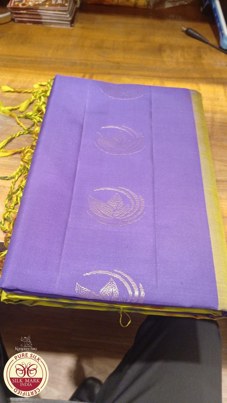 Green with Purple Pochamapally Pure Silk Saree