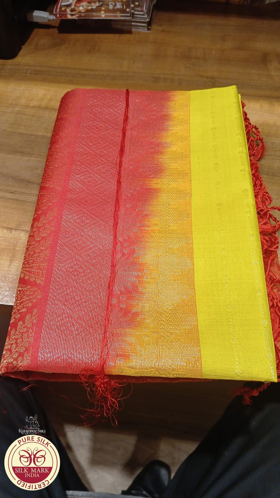 Red Green Allover Putta Pure Soft Silk Saree