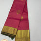 Baby Pink with Gold Bottle Green Color 16 Butta Kanjivarm Pure Silk Saree
