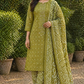 Elegant Olive Green Embroidered Unstitched Salwar Suit with Printed Dupatta