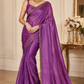 Elegant Orchid Purple Space Silk Jimmy Choo Saree with Gold Embellished Border
