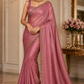Graceful Blush Pink Space Silk Jimmy Choo Saree with Antique Gold Designer Border