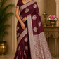 Royal Maroon Banarasi Soft Georgette Saree with Antique Silver Paisley Weaving