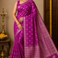 Magenta Pink Tussar Semi Silk Saree with Silver Paisley Weaving
