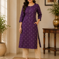 Royal Purple Women's Cotton Blend Co-Ord Set | Ready-to-Wear Ethnic Wear
