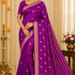 Royal Orchid Purple Mysore Silk Saree with Antique Gold Zari Butta & Traditional Border