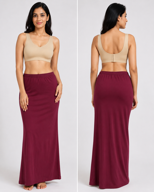 Lycra Cotton Shapewear Petticoat – Wine Red