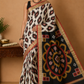 Handloom Cotton Silk Pochampally Saree in Black & Ivory with Grand Designer Pallu