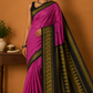 Kalyani Cotton Saree in Rani Pink with Black Antique Gold Zari Border
