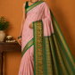 Kalyani Cotton Saree in Baby Pink with Emerald Green Zari Woven Pallu