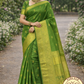 Rich leaf green with Gold Zari Kanjivaram Pure Silk Saree