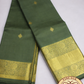 Elegant Olive-Moss Green Pure Kanjivaram Silk Saree with Antique Gold Zari