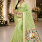 Pastel Pista Green Organza Silk Saree
