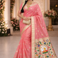 Rose Pink Organza Silk Saree