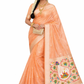 Peach Organza Silk Saree