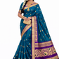 Elegant Peacock Blue Soft Silk Saree