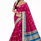 Rani Pink Soft Silk Saree with Peacock Blue Zari Border