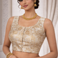 Off White Banarasi Brocade Ready-Made Stretchable Blouse (32–42 Size) with Attached Sleeves