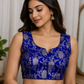 Royal Blue Banarasi Readymade Blouse (32–42 Size Extendable) with Attached Sleeves