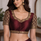 Wine Maroon Bridal Readymade Blouse with Sleeves (32–42 Size Extendable)