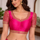 Rani Pink Bridal Readymade Blouse with Sleeves (32–42 Size Extendable)