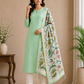 Refreshing Mint Green Cotton Silk Salwar Suit with Kalamkari Dupatta – 3PC Dress Material