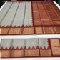 Silver Grey & Brownish Red Pure Kanjivaram Handloom Silk Saree with Temple Border