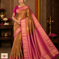 Kanjivaram Dual Copper Shade Saree with Rani Pink Rich Zari Pallu