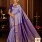 Dual Tone Saree – Lavender Grey & Royal Purple with Rich Zari Pallu