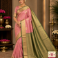 Dual Tone Saree – Blush Pink & Sage Green Zari Weave