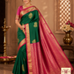 Kanjivaram Saree – Emerald Green & Rani Pink Dual Tone Elegance