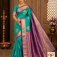 Kanjivaram Saree – Aqua Green & Magenta Purple Dual Tone