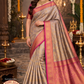 Antique Gold and Purple with Rose Pink Zari Border Pure Kanjivaram Handloom Silk Saree