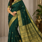 Royal Bottle Green  with Gold Zari Handloom Pure Kanjivaram Silk Saree