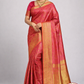 Crimson Pink Pure Kanjivaram Handloom Silk Saree