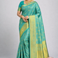 Handloom Pure Kanjivaram Silk Saree – Ocean blue with Rich Gold Zari