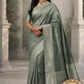 Elegant Sage Green Pure Kanjivaram Silk Saree with Silver Zari