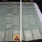 Elegant Sage Green Pure Kanjivaram Silk Saree with Silver Zari