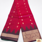 Rani Pink & Emerald Green Pure Kanjivaram Handloom Silk Saree with Temple Border