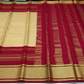 Pure Mysore Silk Saree in Beige Gold & Maroon Red with Traditional Zari Border