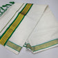 Classic Kerala Cotton Saree with Traditional Green Kasavu Border