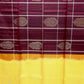 Raspberry with Lime Yellow Color Pure Silk Saree