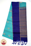 Blue with Gold Color Pure Silk Saree