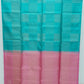 Sea Blue with Baby Pink Color Pure Silk Saree